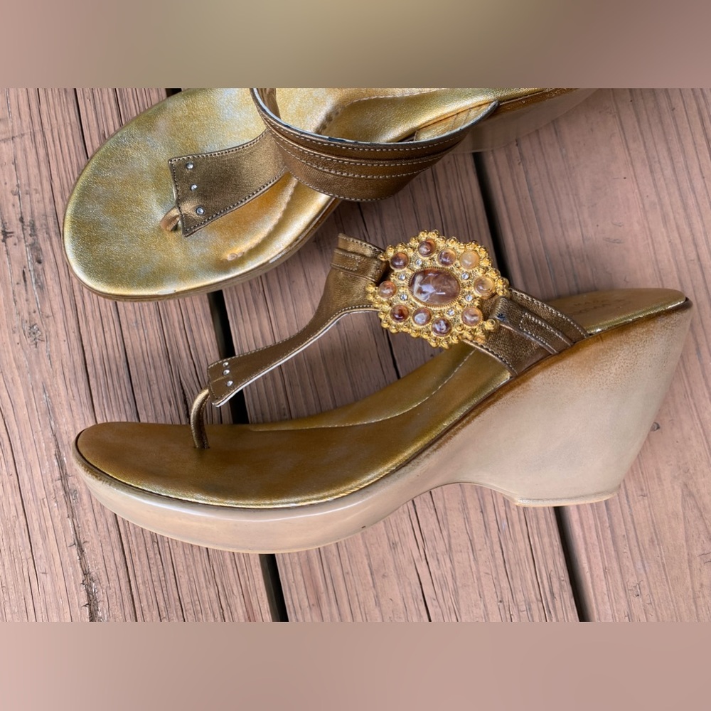 Gold dressy sandals
